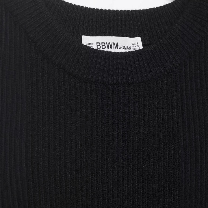 Damen Gestrickter Cropped-Pullover mit Cut-Out-Schultern und Perlenbesatz Drune