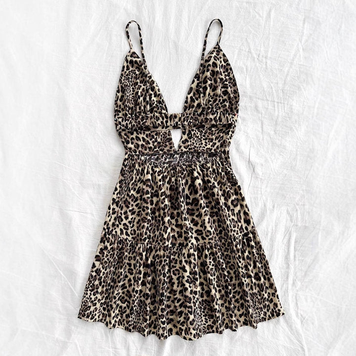 Damen Kleid mit raffiniertem Leo-Design und verstellbaren Trägern Drune