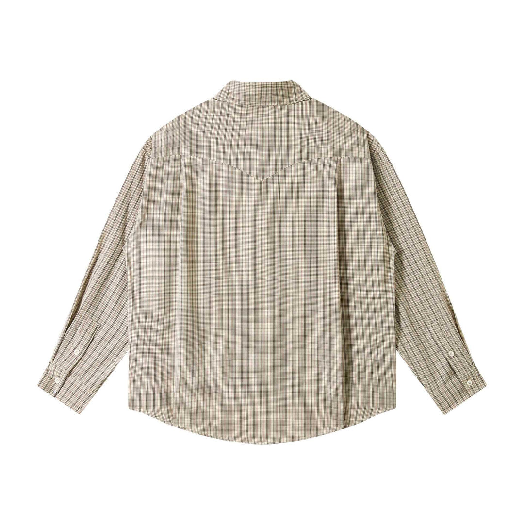 Unisex Oversize Hemdjacke im Karo-Check mit Button-Down-Kragen und Brusttaschen Drune