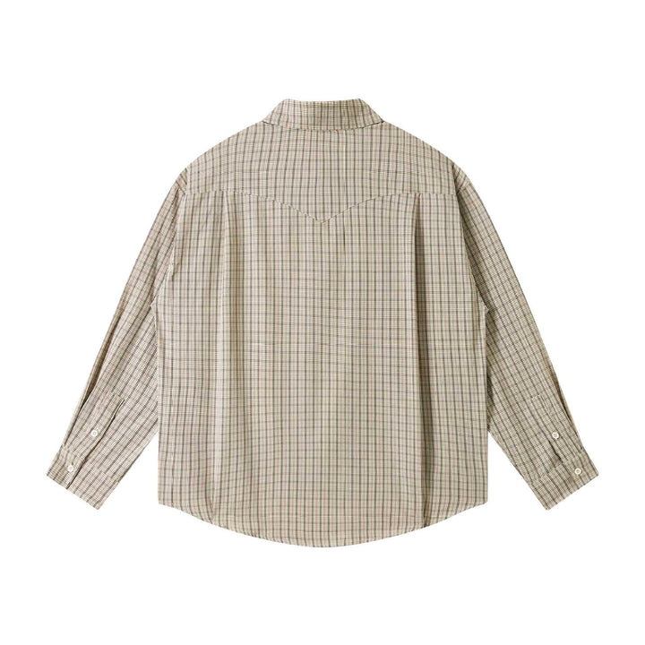 Unisex Oversize Hemdjacke im Karo-Check mit Button-Down-Kragen und Brusttaschen Drune