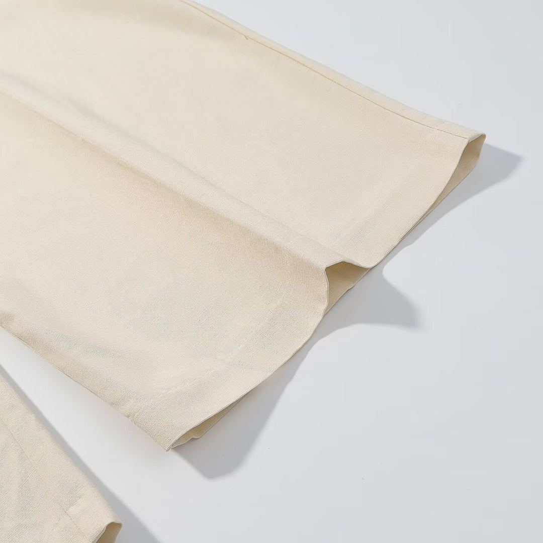 Damen Hochtaillierte Palazzohose mit Bundfalten und weitem Bein Drune