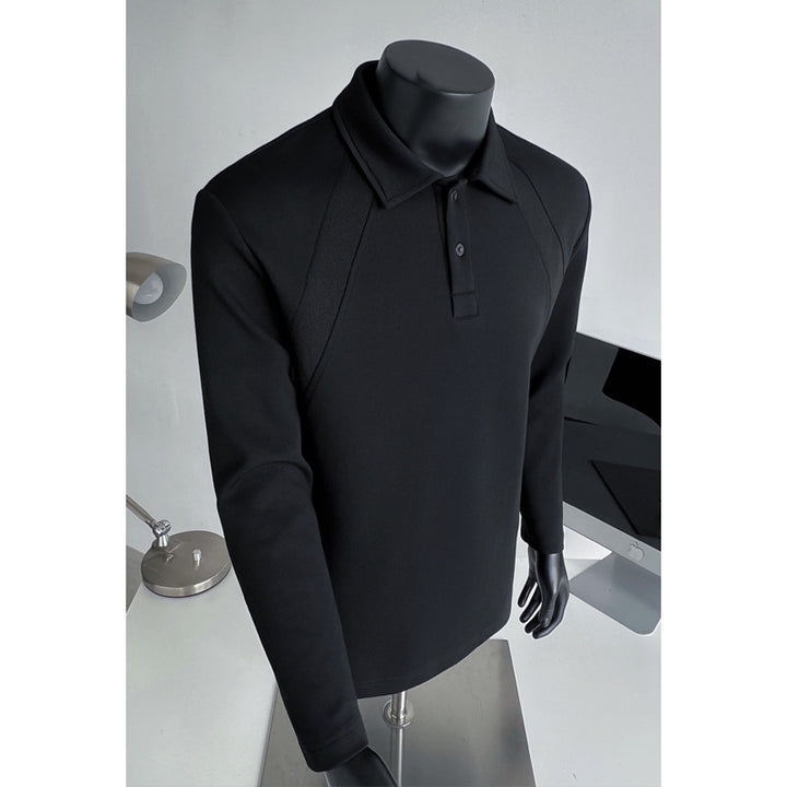 Herren Sportliches Langarm Poloshirt Drune
