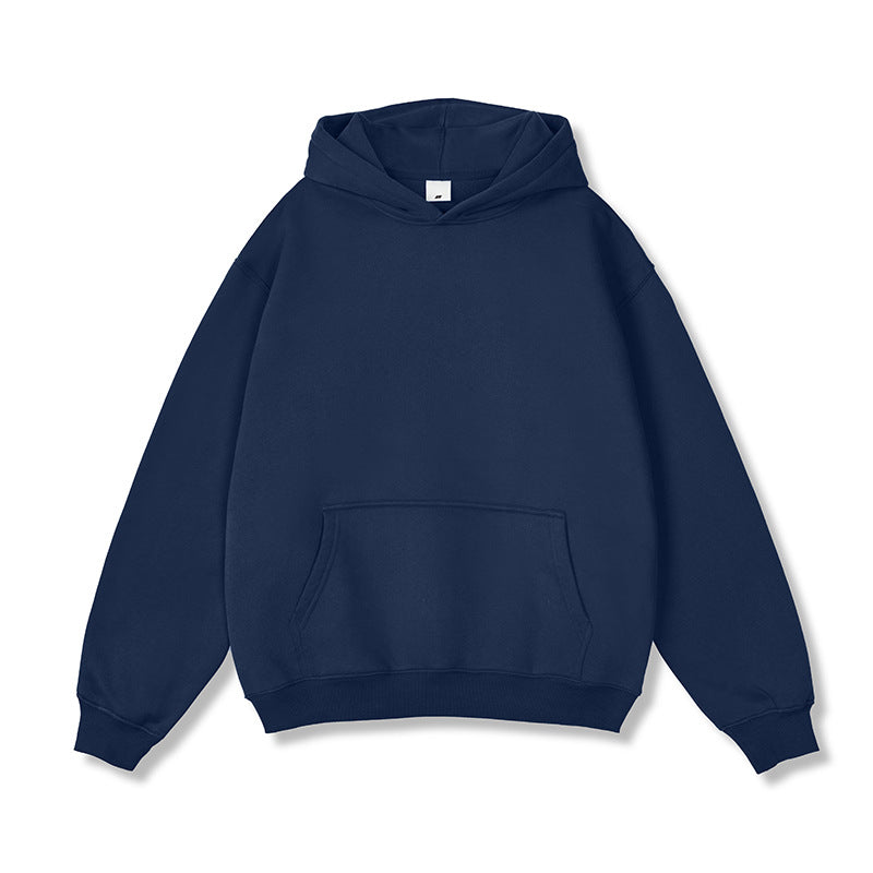 Unisex Oversize-Kapuzenpullover aus Baumwollmix mit Kängurutasche und gerippten Bündchen Drune