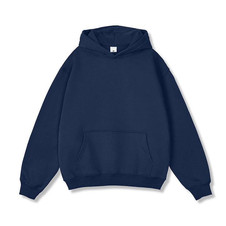 Unisex Oversize-Kapuzenpullover aus Baumwollmix mit Kängurutasche und gerippten Bündchen Drune