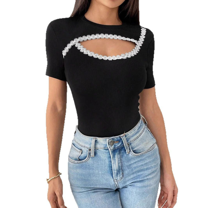 Damen Cut-Out Body mit floralen Details Drune