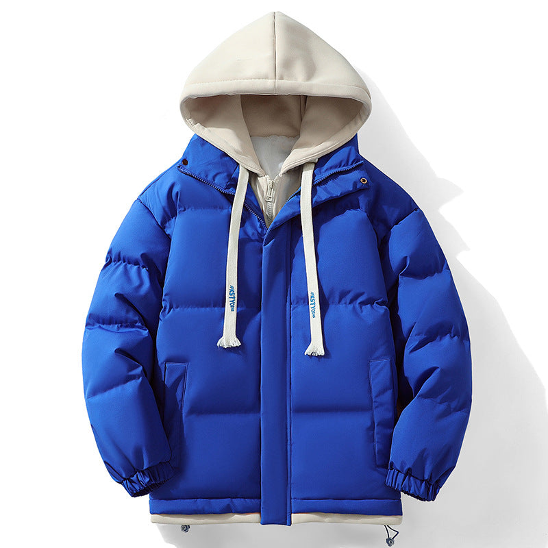 Unisex Wattierte Kapuzen‑Steppjacke mit Double‑Layer Kapuze und elastischen Bündchen Drune