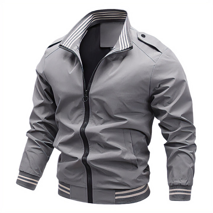 Herren Modische Übergangsjacke mit kontrastierenden Streifen Drune