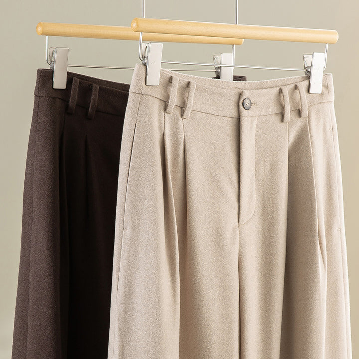 Damen Weite Bundfalten-Hochbundhose aus Wollmischung Drune