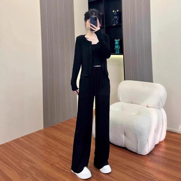 Damen Bequemes und lässiges Strick-Loungewear-Set Drune