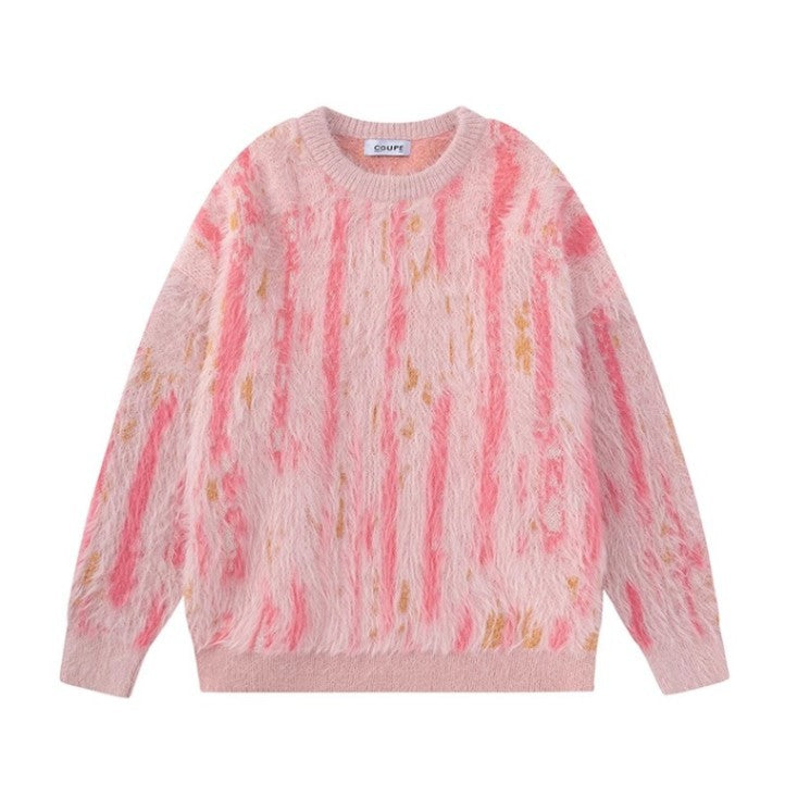 Damen Modischer Pullover mit Trendigem Pelzdesign Drune