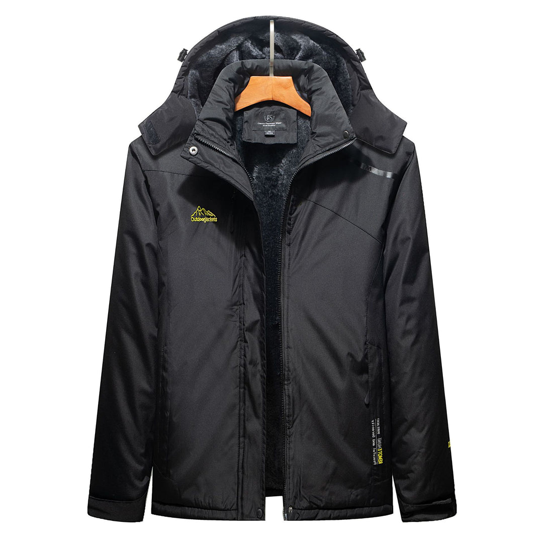 Herren Wasserabweisender Outdoorparka mit Teddyfutter, abnehmbarer Kapuze und Reißverschlusstaschen Drune