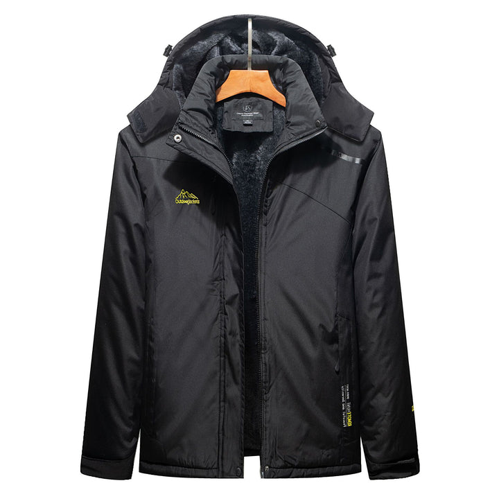 Herren Wasserabweisender Outdoorparka mit Teddyfutter, abnehmbarer Kapuze und Reißverschlusstaschen Drune
