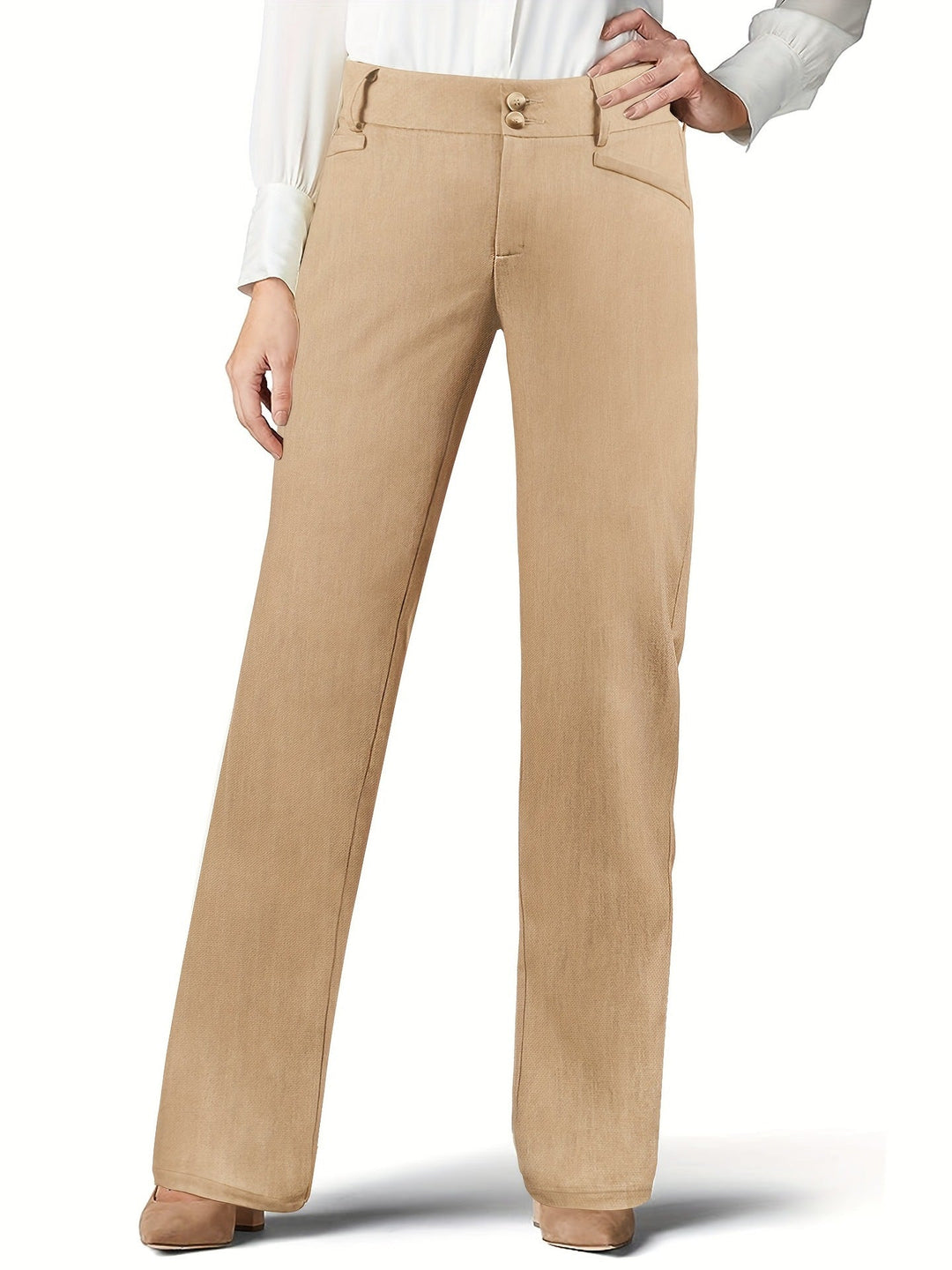 Drune | Elegante und komfortable High-Waist-Hose mit dekorativen Knöpfen