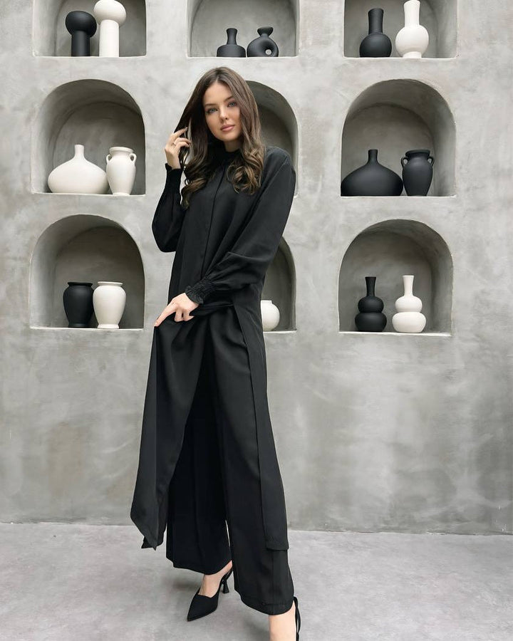 Damen Elegantes Hemdkleid mit verspieltem Saum Drune