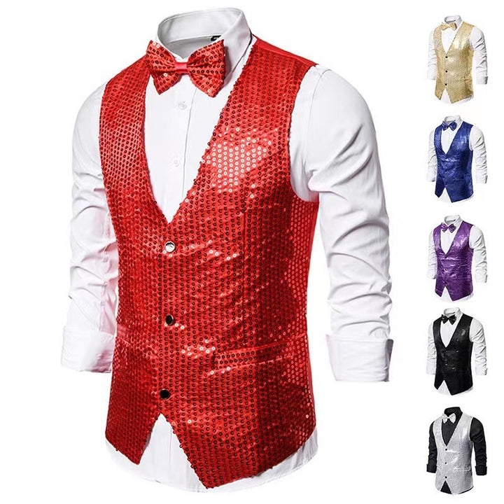 Herren eleganter Anzug mit glitzernden Pailletten und idealem Slim-Fit Drune