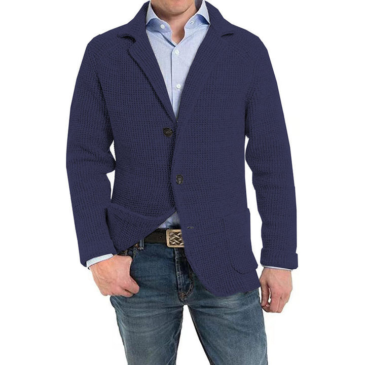 Herren Strukturstrick Sakko-Blazer mit aufgesetzten Taschen Drune