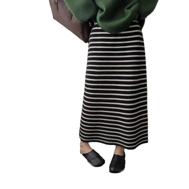 Damen Langer gestreifter Jerseykleid Drune