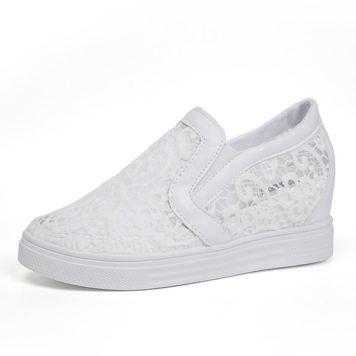 Damen Slip-On Keil-Sneaker mit Spitzen-Obermaterial Drune