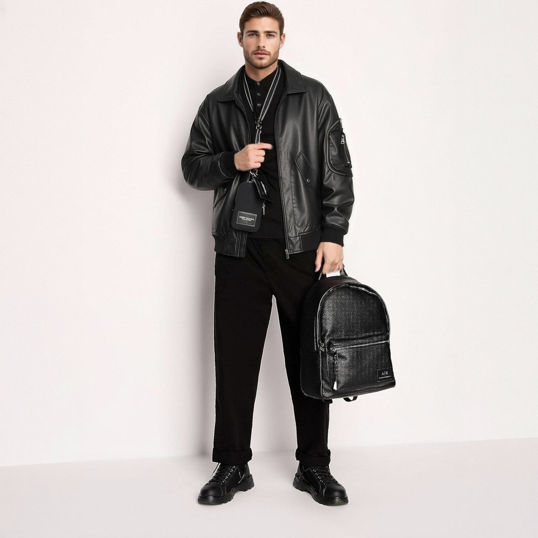 Herren Kunstleder Bomberjacke Drune