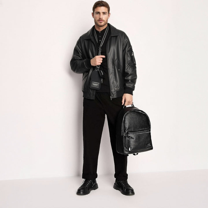 Herren Kunstleder Bomberjacke Drune