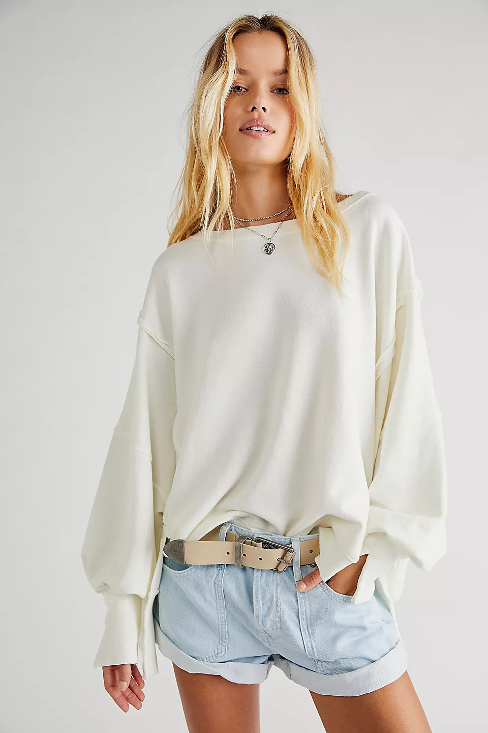 Damen lässiger Oversized Sweatshirt Drune