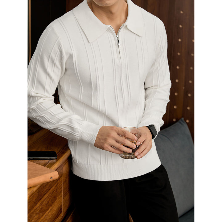 Herren Modischer Grobstrickpullover mit Reißverschluss Drune