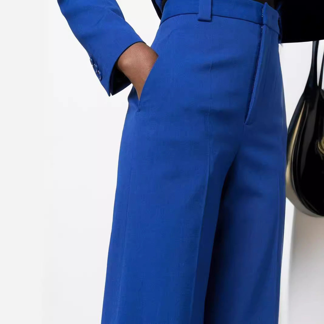 Damen High‑Waist Weitbein‑Hose im Tailoring‑Look Drune