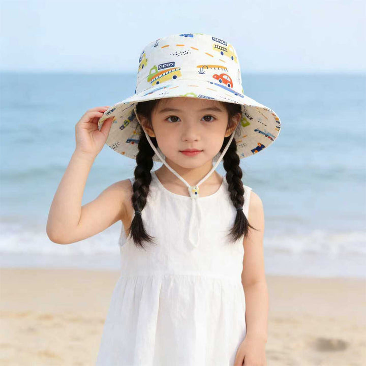 Unisex nan Kinder Sonnenhut mit breiter Krempe verstellbarem Kinnband und Einhornprint  Drune
