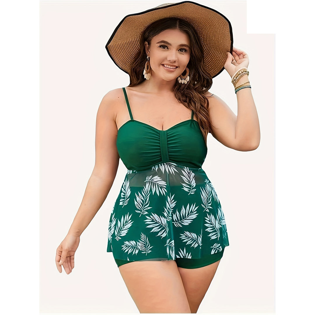 Damen Tankini-Oberteil mit fließendem Schnitt und floralem Design Drune