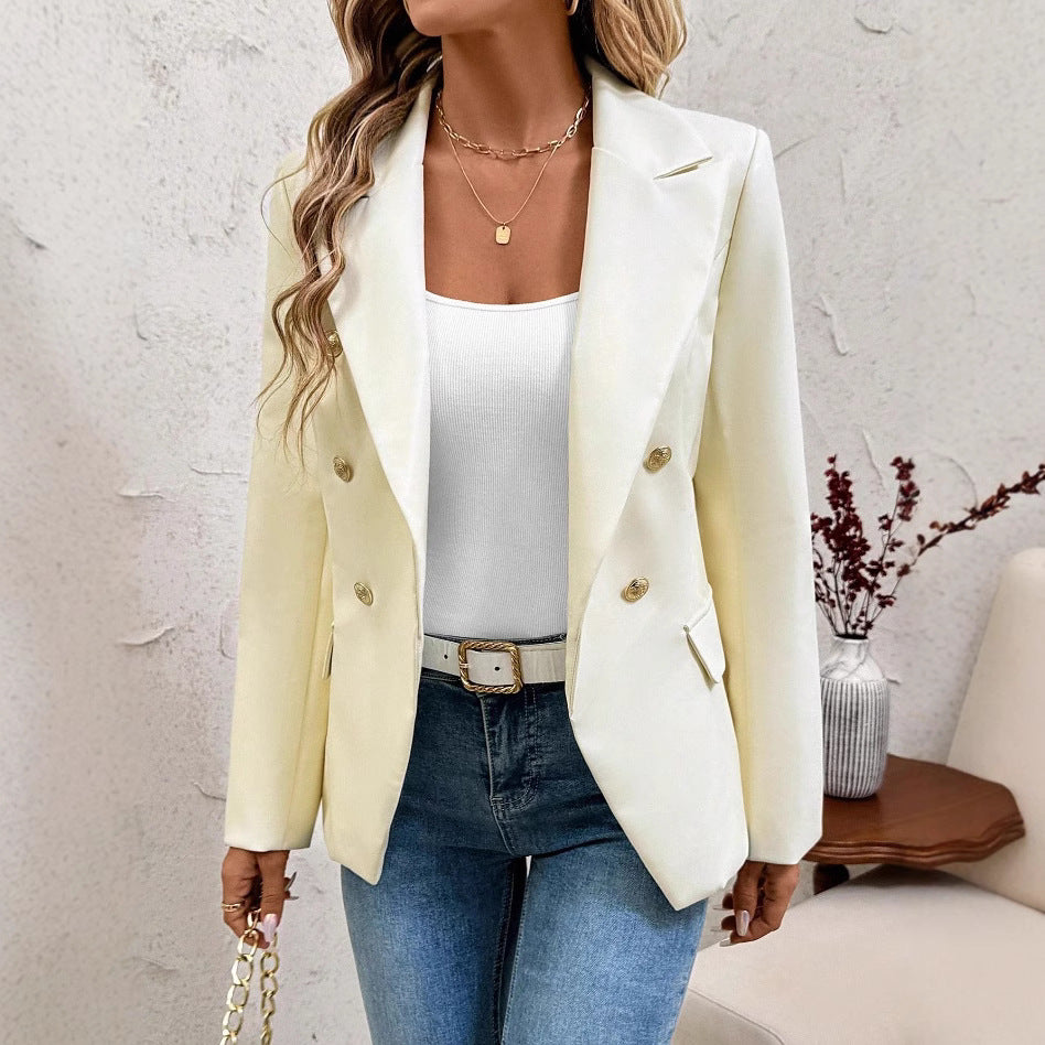 Damen Eleganter Oversized Blazer mit doppelter Knopfleiste Drune