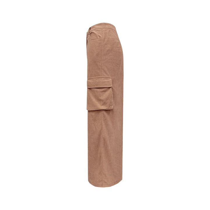 Damen Cargo-Midi-Rock mit seitlichen Taschen und elastischem Taillenzug Drune