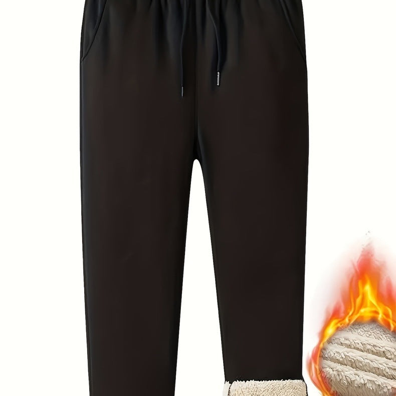 Herren Thermo-gefütterte Jogginghose mit Sherpa-Innenfutter und elastischem Bund Drune