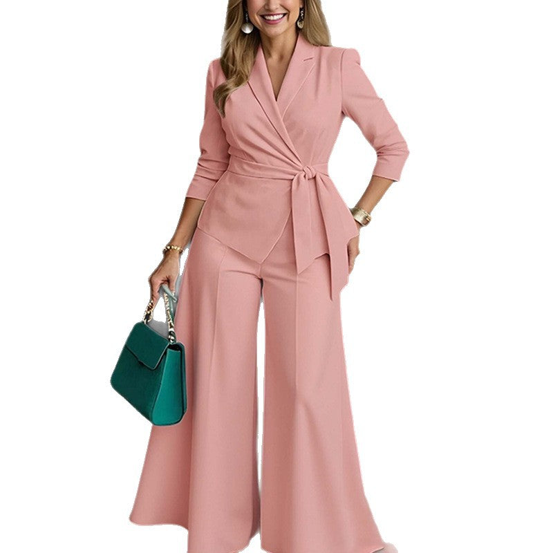 Damen Elegantes Jumpsuit mit tailliertem Schnitt und verknotetem Design Drune