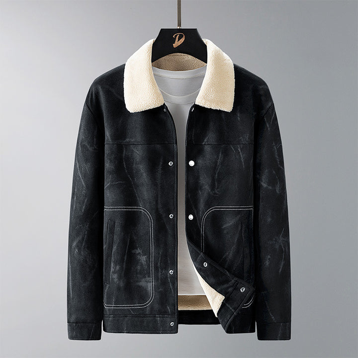 Herren Wendejacke aus Kunstleder mit Kuschelfutter Drune