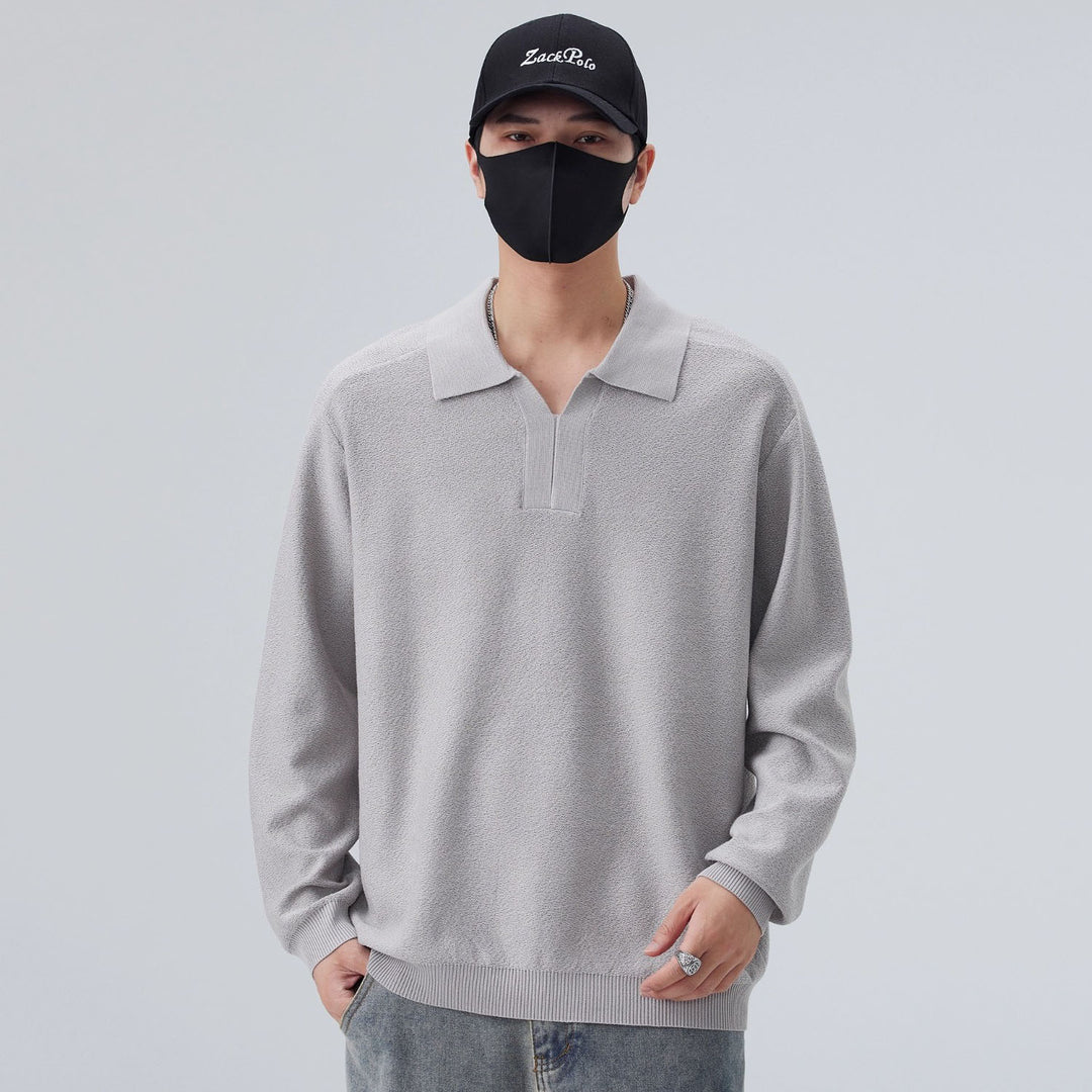 Herren Modisches Longsleeve Pullover mit V-Ausschnitt Drune