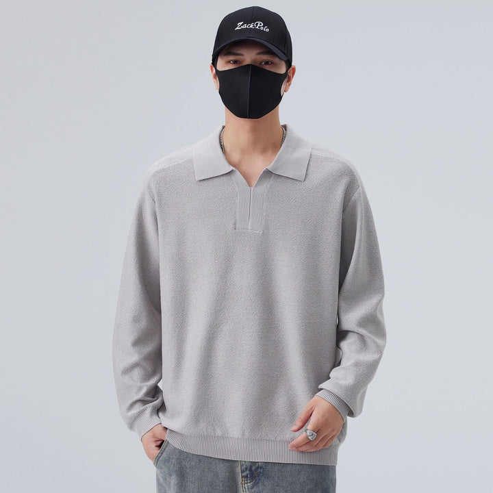 Herren Modisches Longsleeve Pullover mit V-Ausschnitt Drune