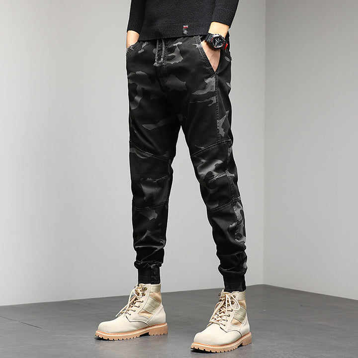 Herren Cargojogger mit Camouflage‑Muster, ergonomischen Kniepaneelen und elastischem Tunnelzugbund Drune