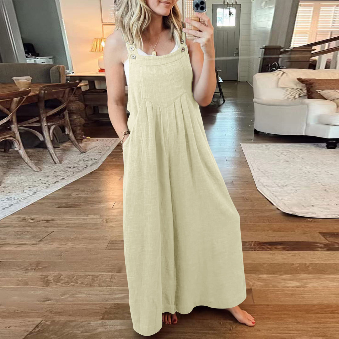 Damen Maxikleid mit Knopfdetails und praktischen Taschen Drune