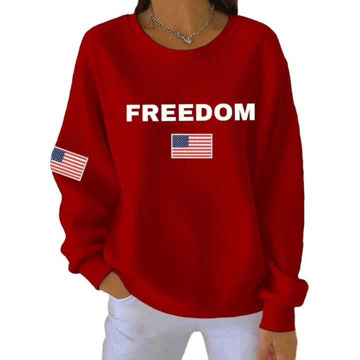 Damen Komfortabler Sweatshirt mit markantem Schriftzug Drune