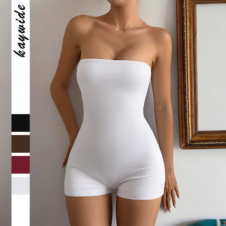 Damen Strapless Jumpsuit aus elastischem Material Drune