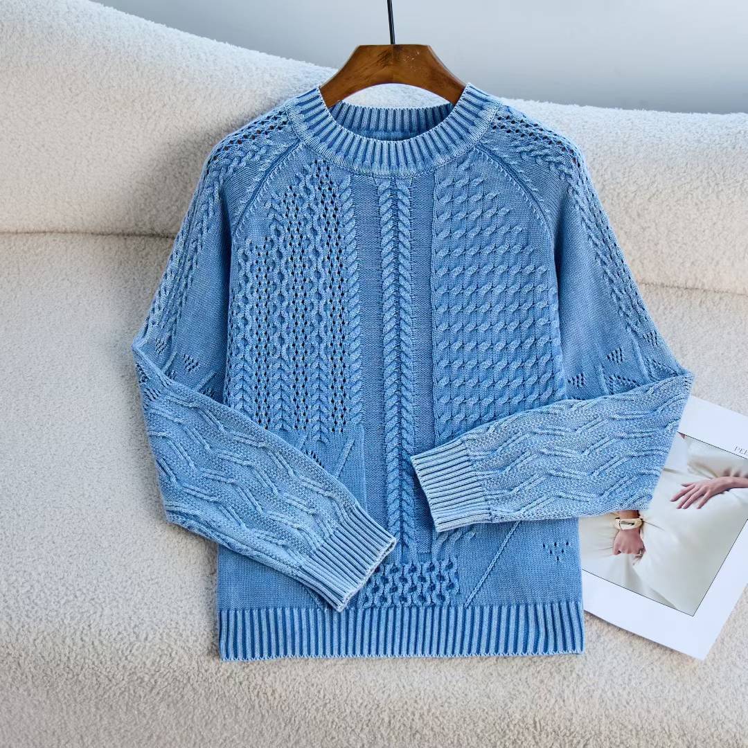 Damen Grobstrickpullover mit einzigartigem Zopfmuster und lässigem Schnitt Drune