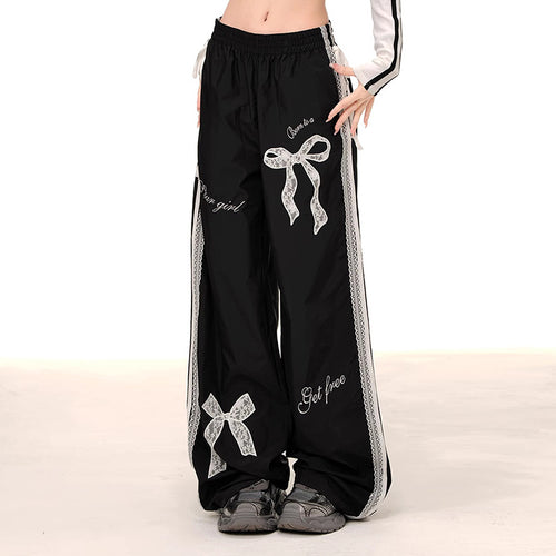 Damen Bequeme Freizeithose mit Dekorativen Schleifen Drune
