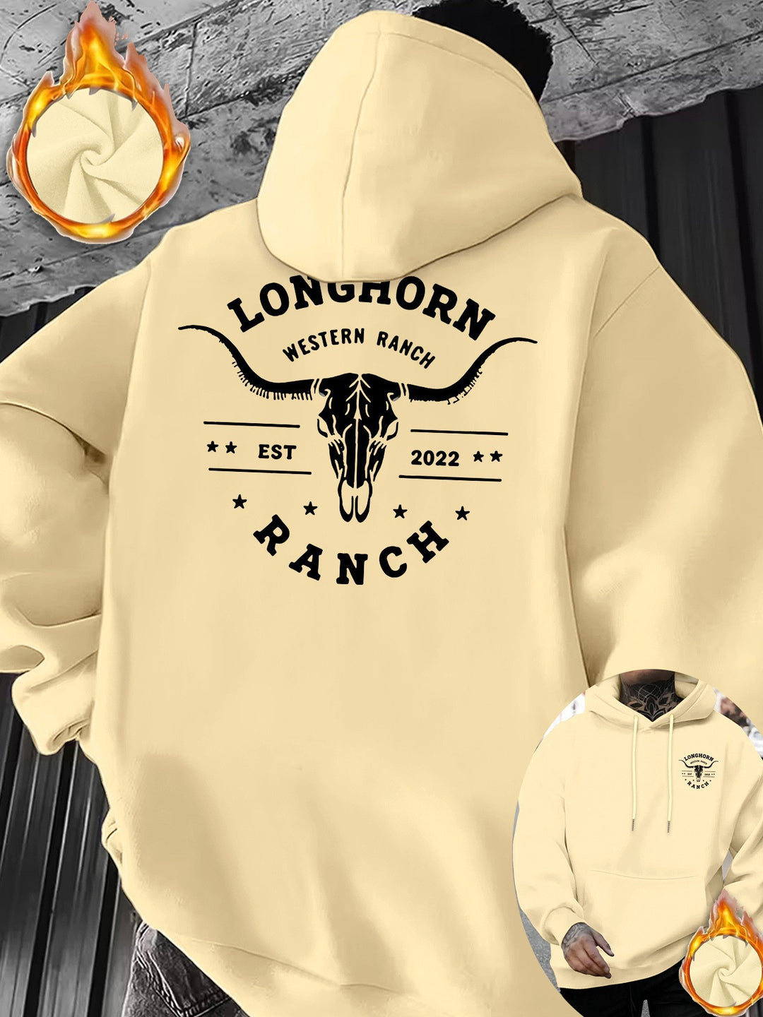 Herren Komfortabler Kapuzenpullover mit markantem Druck Drune
