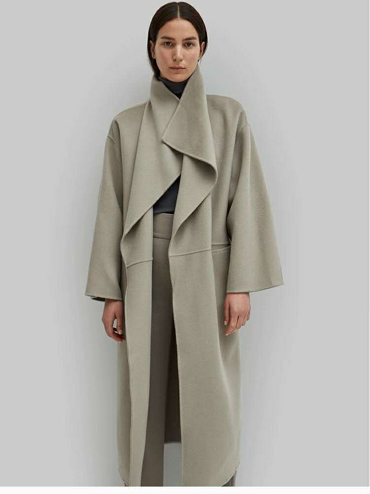 Damen Eleganter Oversize-Mantel mit offenem Vorderteil Drune