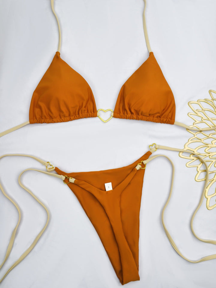 Damen Bikini-Set mit herzförmigem Detail und verstellbaren Trägern Drune