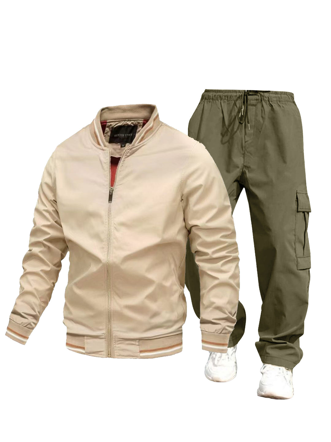 Herren Sportliche Jacke und Cargo-Hose Set Drune