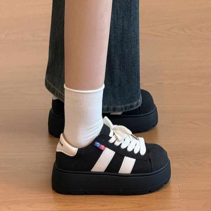 Damen Sportliche Plattform-Sneaker mit strapazierfähigem Obermaterial Drune