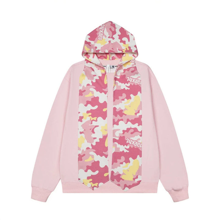 Damen Kapuzen-Sweatshirt mit überlanger Schal‑Optik und Frontzip Drune