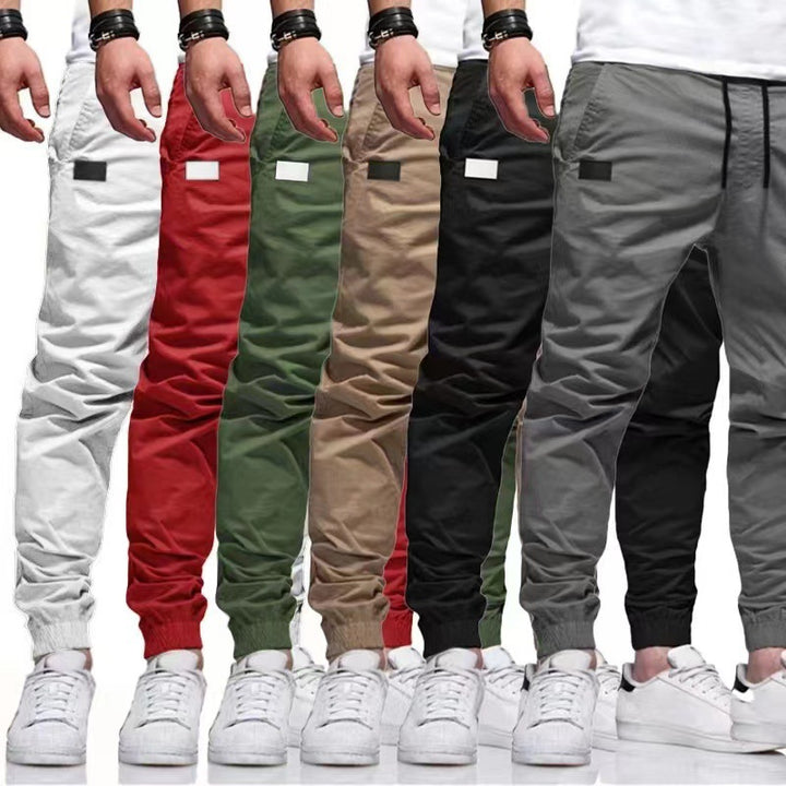 Herren Slim-Tapered Jogginghose mit Kordelzug, Eingrifftaschen und geripptem Knöchelabschluss Drune