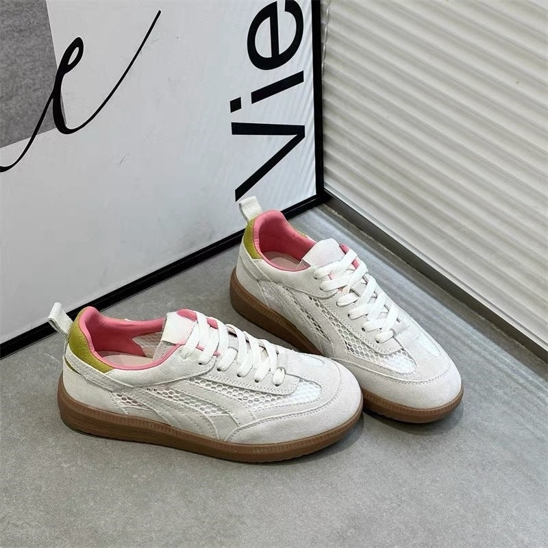 Damen Retro-Sneaker mit atmungsaktiver Oberflächenstruktur und strukturierter Sohle Drune